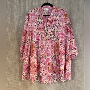 Umgee Pink Paisley Tunic Top
